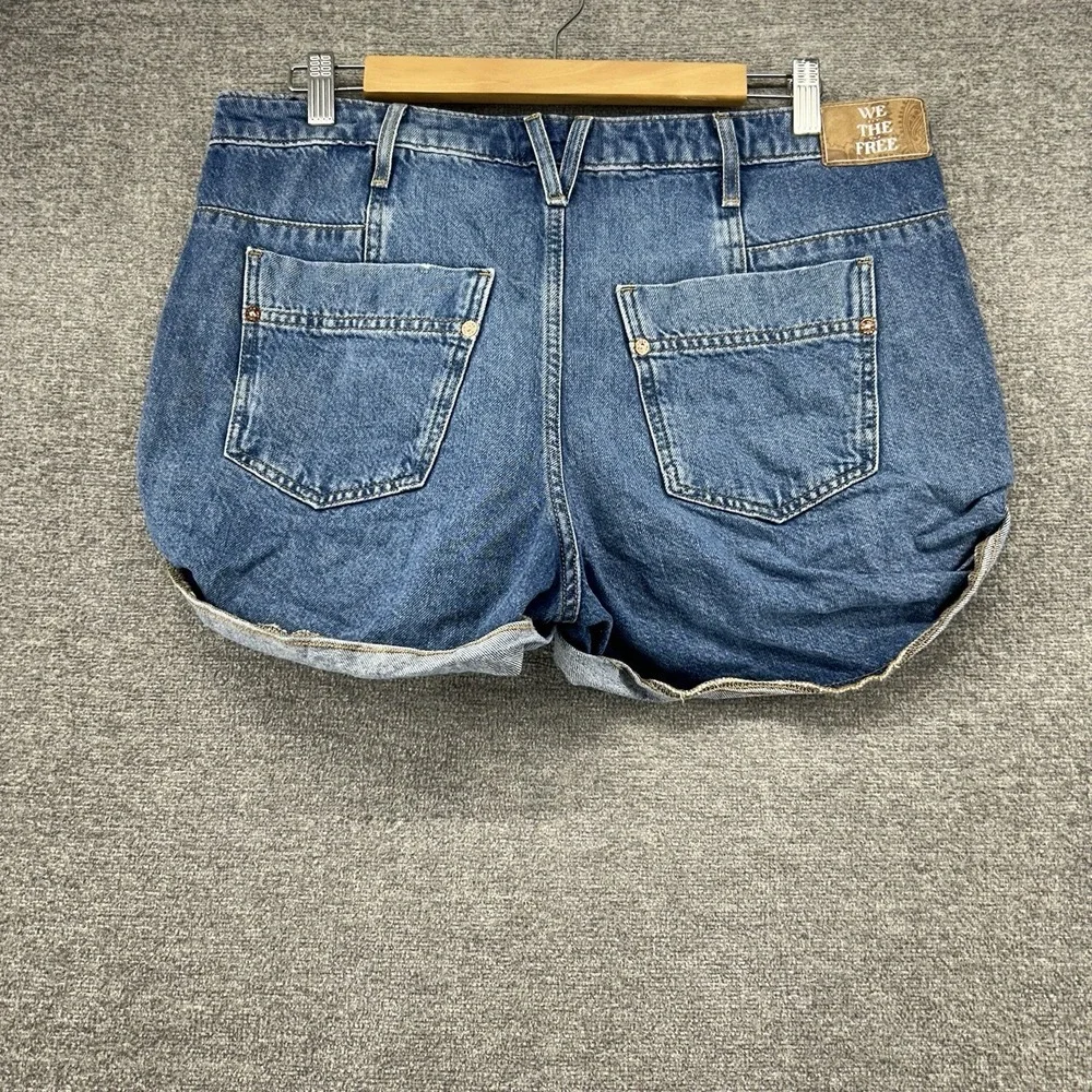 We The Free Shorts Denim Women Size 30 Blue Button Fly Summer Casual